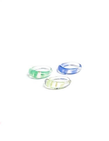 3-PACK STRIPED CRYSTAL RINGS