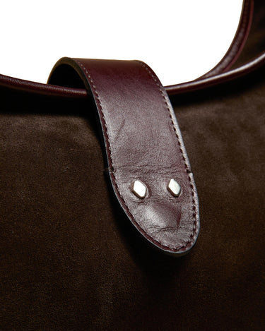 BROWN SUEDE SHOPPING BAG