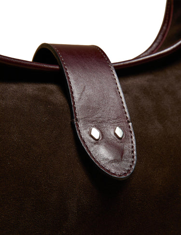 BROWN SUEDE SHOPPING BAG