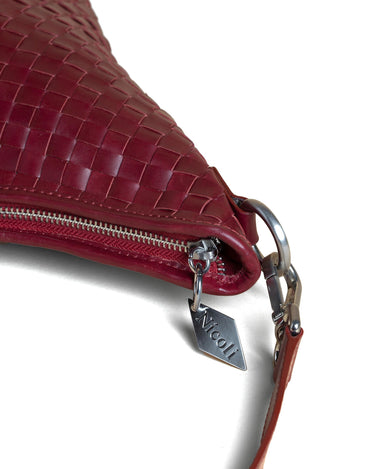 BOLSO TRENZADO PIEL GUINDA