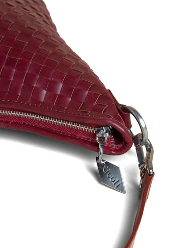 BRAIDED CHERRY LEATHER BAG