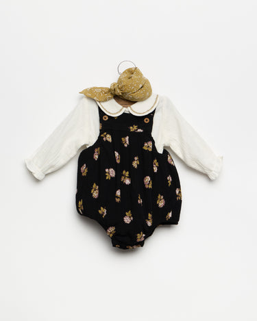 ANTHRACITE FLOWER STRAP ROMPER