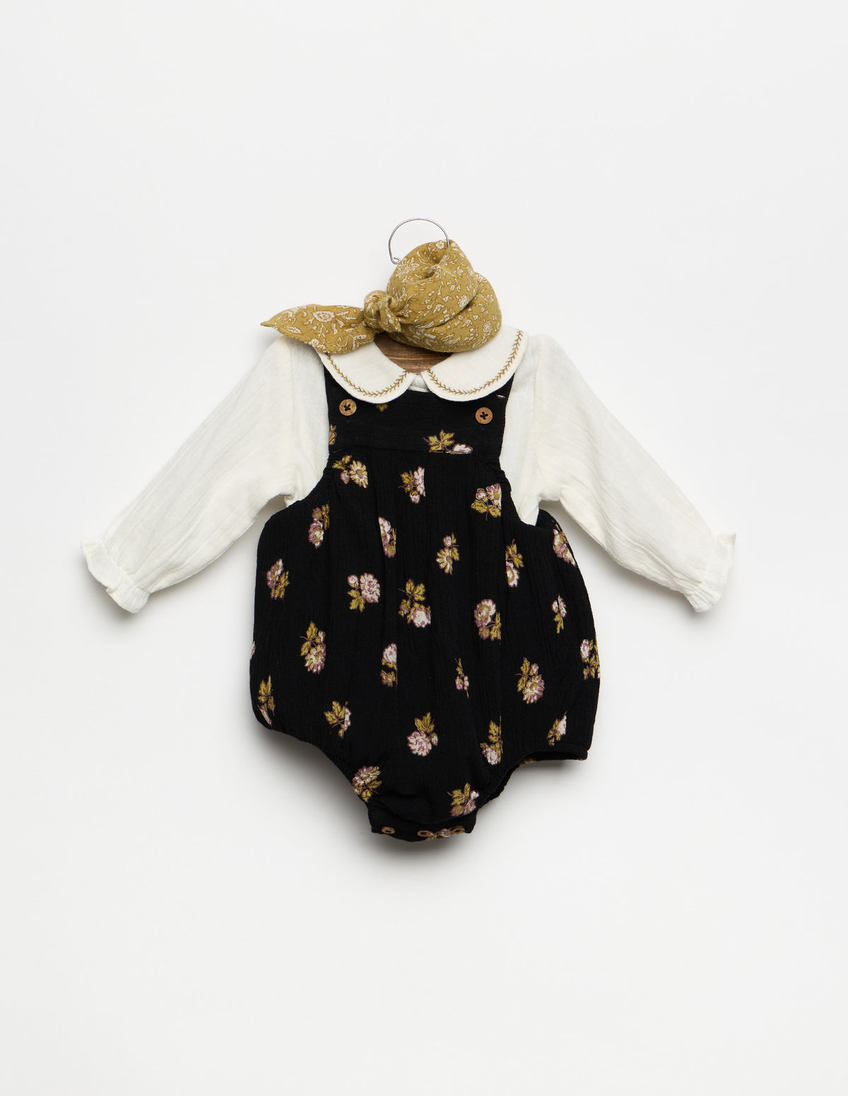 ANTHRACITE FLOWER STRAP ROMPER