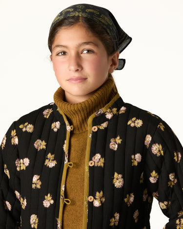 ANTHRACITE FLOWER BOMBER JACKET
