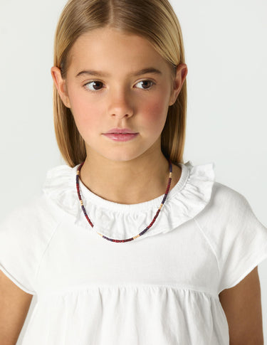 RUFFLED COLLAR T-SHIRT WHITE
