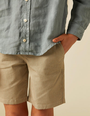 WALNUT GREY STRIPE SHORTS