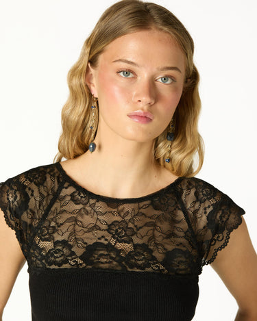TOP CANALÉ LACE BLACK