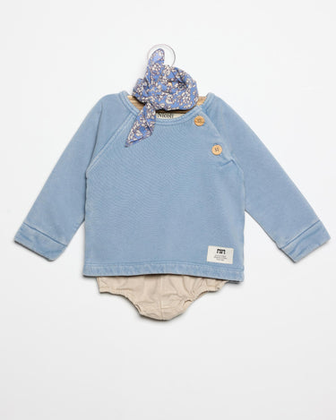 SUDADERA BOTONES AZUL