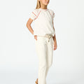 PICOTING SLEEVE SHIRT WHITE