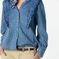 RUFFLE DENIM SHIRT