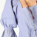 LINEN LACE ANILINE BLUE SHIRT