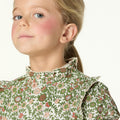 FLORAL PRINT SHIRT GREEN STITCHING