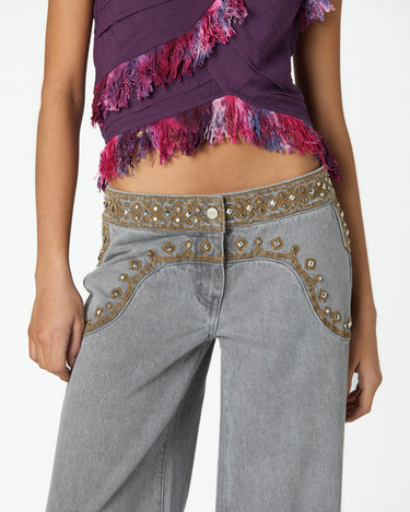 PANTALON CANESU BORDADO GREY