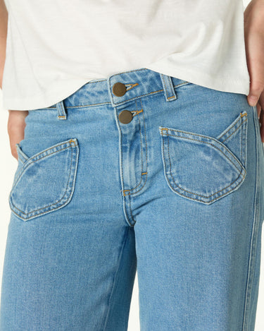 BLUE CROSSED POCKET TROUSERS