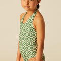 TRAJE BAÑO FLOR VERDE