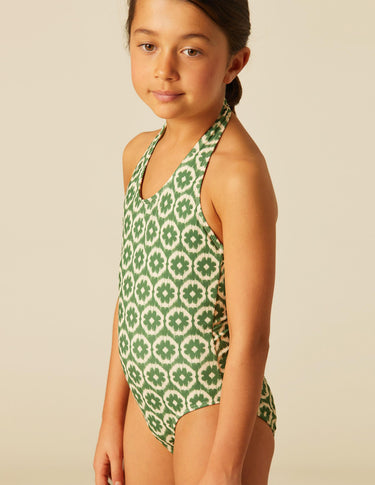 GREEN FLOWER SWIMSUIT