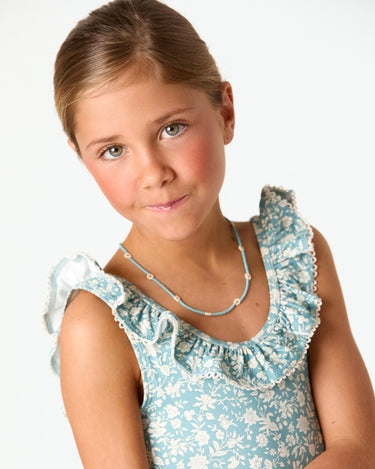 SWIMSUIT WITH TOILE POND RUFFLE