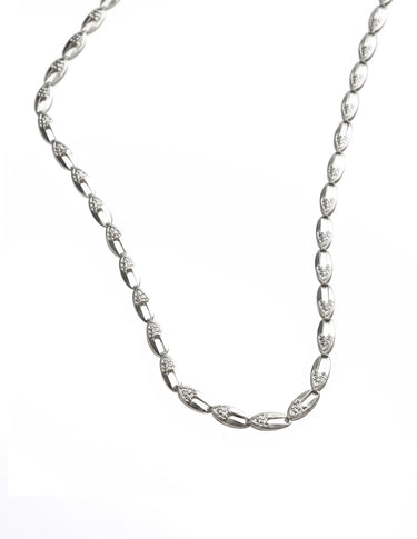 COLLAR CADENA LARGA PLATEADO