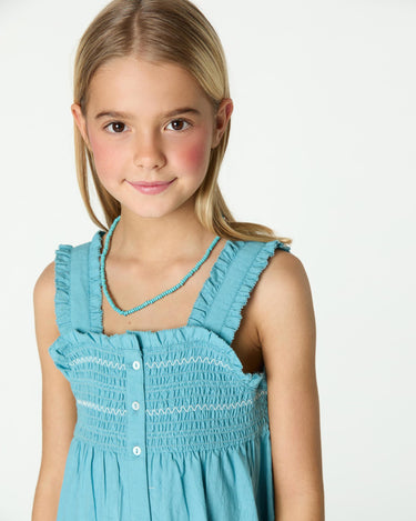 STRAPPY SMOCKED DRESS