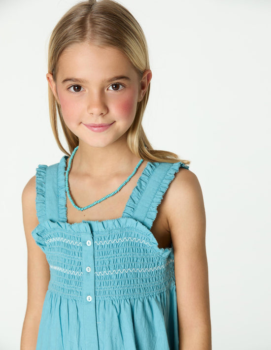 STRAPPY SMOCKED DRESS