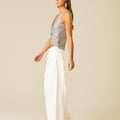PANTALÓN DOBLE CINTURILLA BLANCO