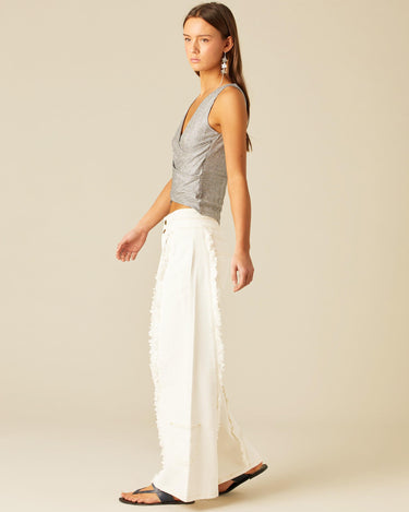 PANTALÓN DOBLE CINTURILLA BLANCO