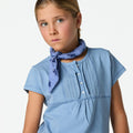 GATHERED T-SHIRT ANILINE BLUE