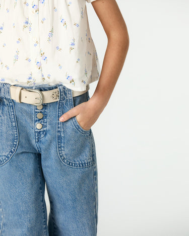 BLUE DENIM POCKET TROUSERS