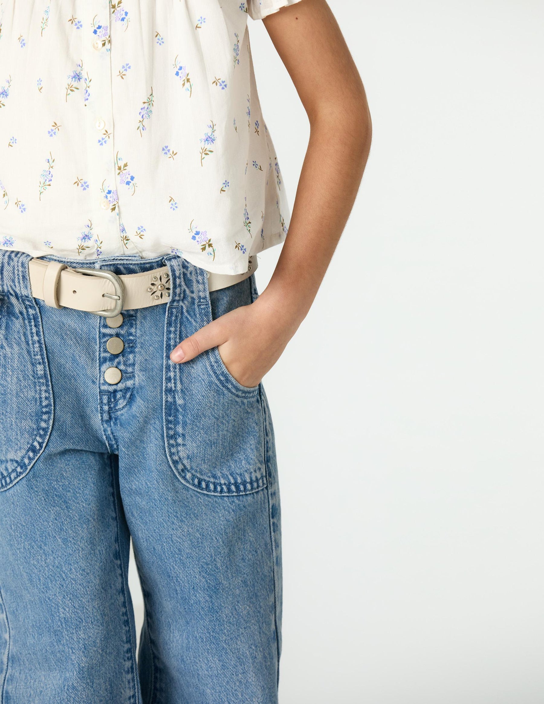 BLUE DENIM POCKET TROUSERS