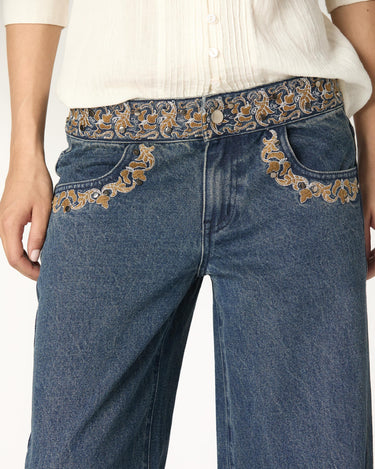 PANTALÓN BORDADO CINTURILLA BLUE