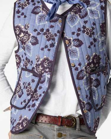 VINTAGE ANILINE BLUE PRINT VEST