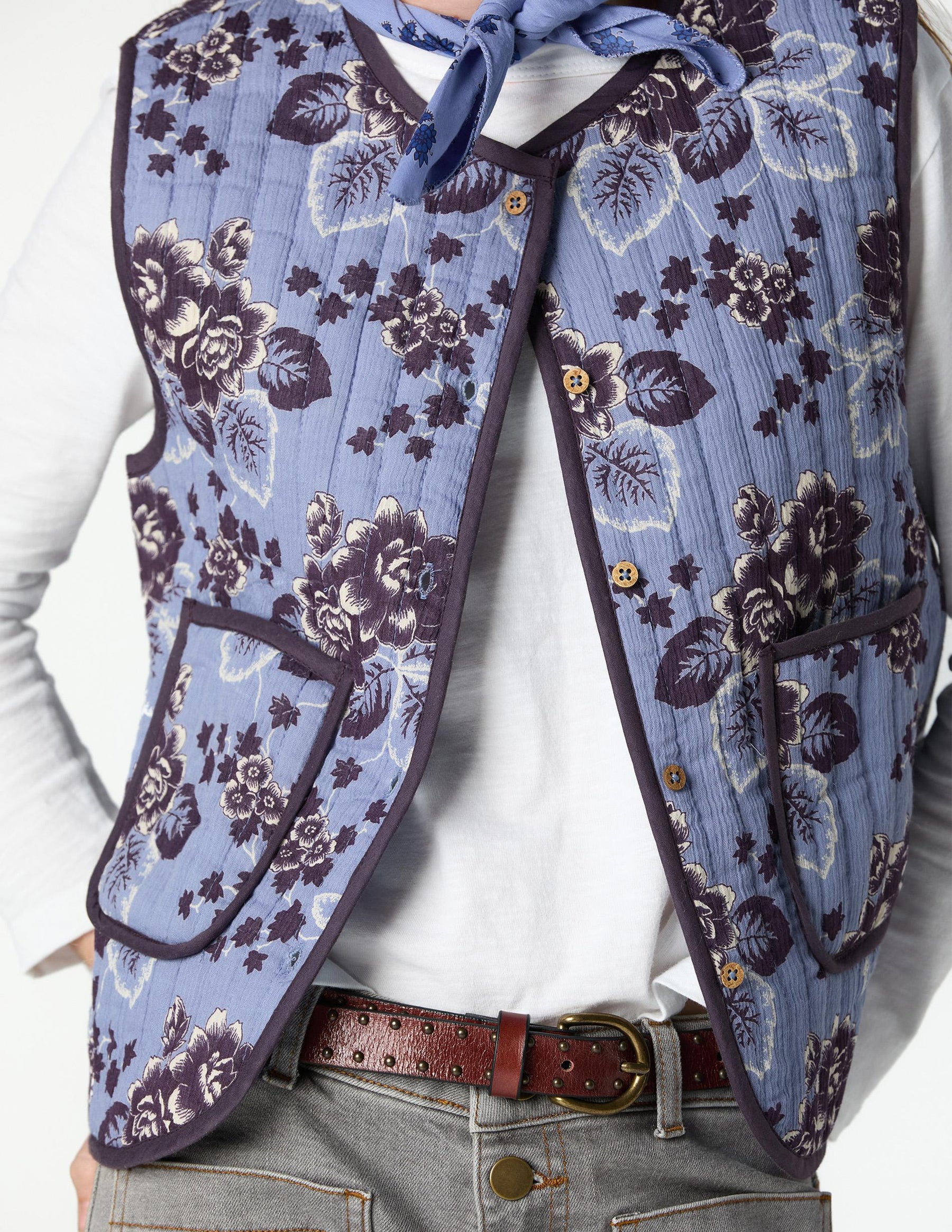 VINTAGE ANILINE BLUE PRINT VEST