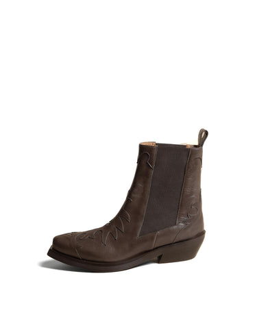 BROWN COWBOY ANKLE BOOT