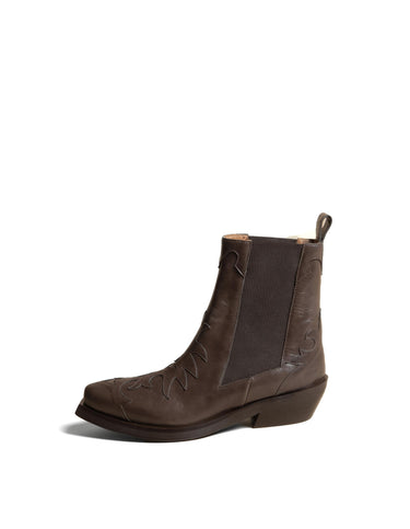 BROWN COWBOY ANKLE BOOT