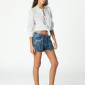 RAW DRAWSTRING LACE SHIRT