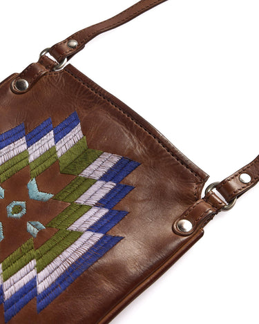 BLUE ETHNIC EMBROIDERED CROSSBODY BAG