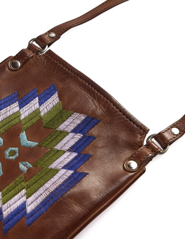 BLUE ETHNIC EMBROIDERED CROSSBODY BAG