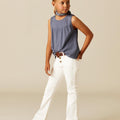 BLUE SLEEVELESS T-SHIRT