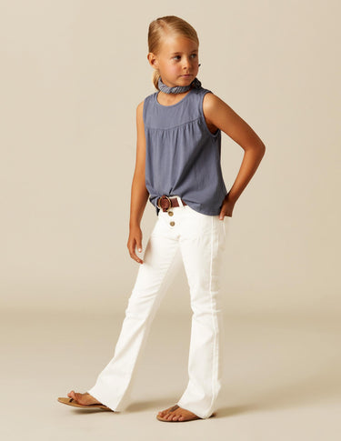 BLUE SLEEVELESS T-SHIRT