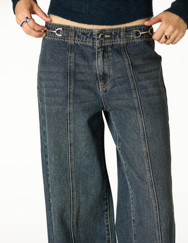 PANTALÓN HEBILLAS CINTURILLA DARK BLUE