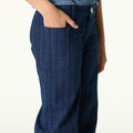 STRIPED BLUE DENIM TROUSERS