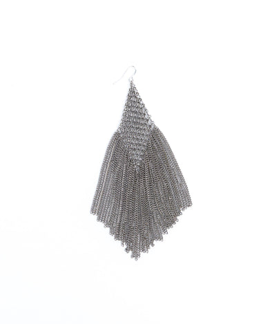 SILVER CHAIN FRINGE EARRINGS