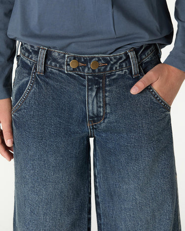 "NN" EMBROIDERED JEANS BLUE RIN