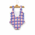 Strawberry geometric print swimsuit