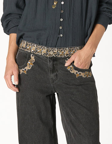 PANTALÓN BORDADO CINTURILLA BLACK