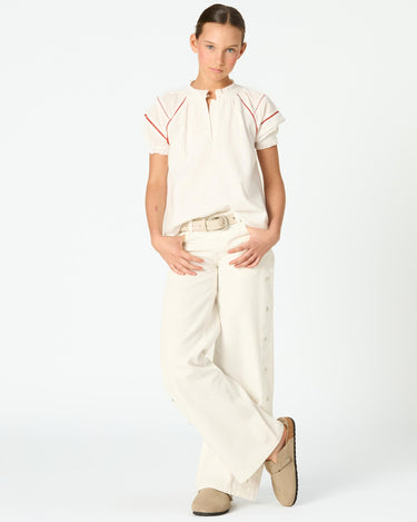 WHITE DENIM SIDE STARS JEANS