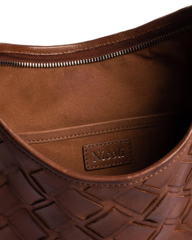 BRAIDED SMALL BAG BROWN