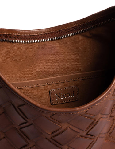 BRAIDED SMALL BAG BROWN