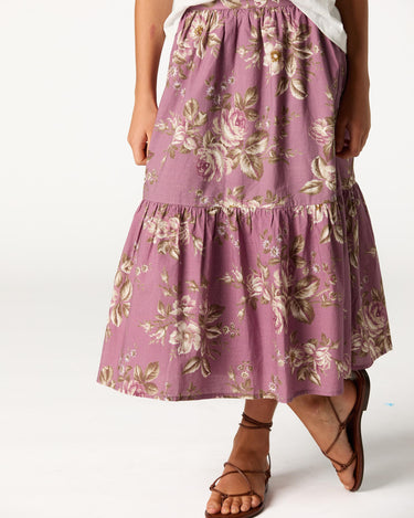 SKIRT ROSES PLUM