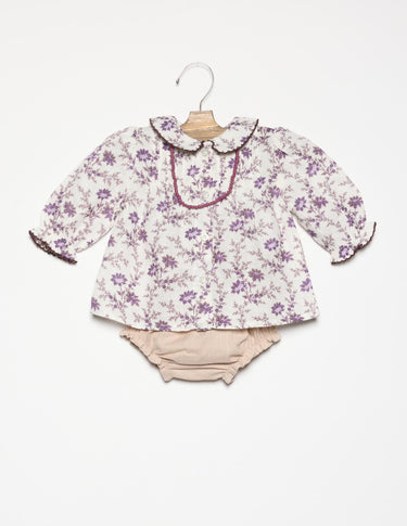 CAMISA BRIGHT FLOWERS PLUM